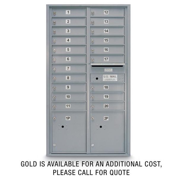 Postal Products Unlimited Postal Products Unlimited N1029415SLVR 20 Door Standard 4C Mailbox with 2 Parcel Lockers - Silver N1029415SLVR